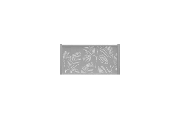 Panneau de clôture aluminium motif fougère gris poussière